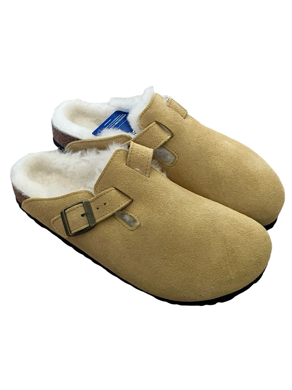 Birkenstock Boston Ochre Yellow Tan Shearling Lined Clog 39 Narrow / US 8 Narrow
